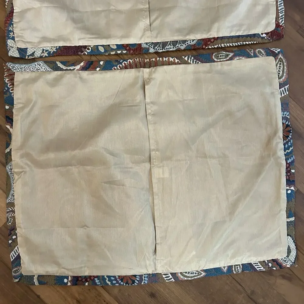 EUC Pier 1 Imports Earth Tones Paisley floral King Comforter Shams Retired